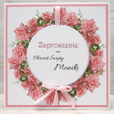 zaproszenia wianek róże