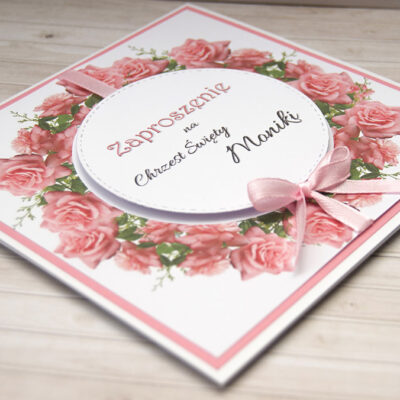 zaproszenia wianek róże