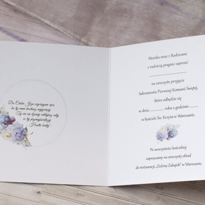 zaproszenia wianek komuni