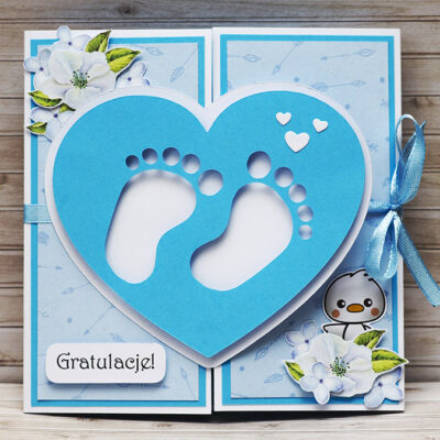 kartka serce i stópki