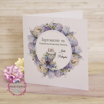 zaproszenia wianek komuni