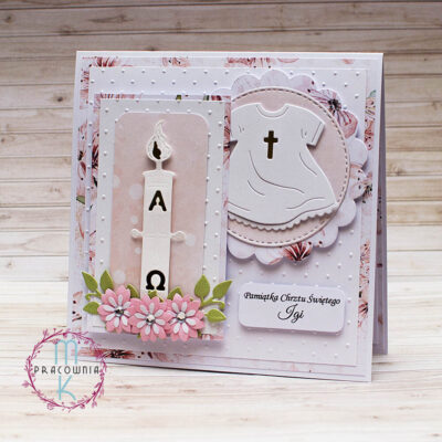 kartka na chrzest święty dziewczynki