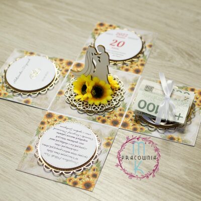 pudełko 3D słoneczniki