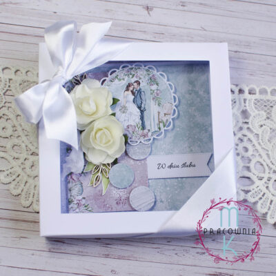 kartka w pudełku na ślub