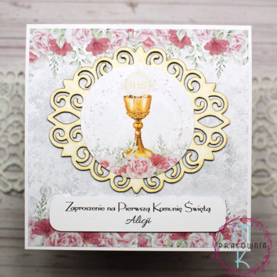 zaproszenia z tekturka dziewczynka