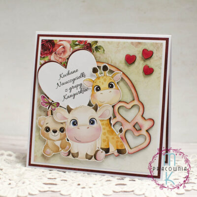 kartka z tekturką w serca