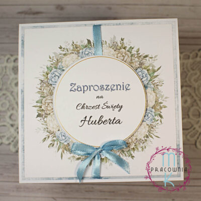 zaproszenia na chrzest wianek