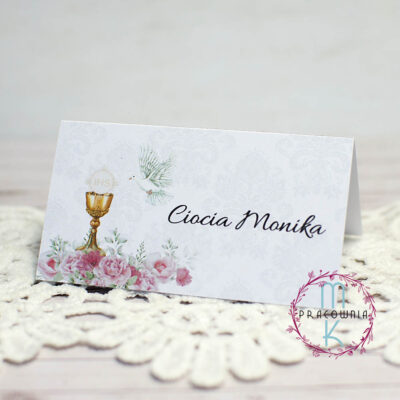 winietki na stół na komunię