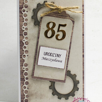 kartka z użyciem kół zębatych