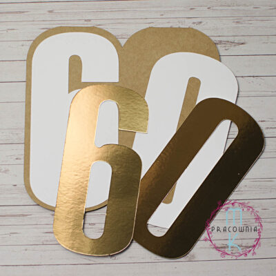 baza kartki cyfra 60 złoto