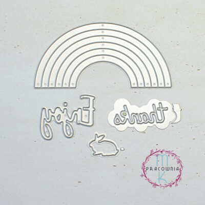 wykrojnik tęcza i napisy