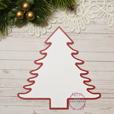 baza choinka czerwona z białym