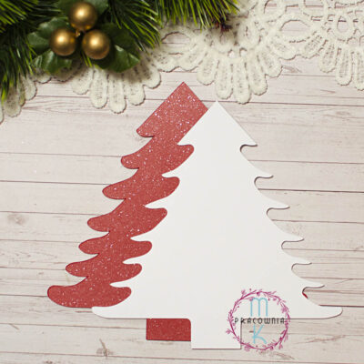 baza choinka czerwona z białym