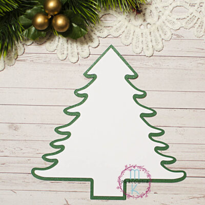 baza choinka zielona z białym