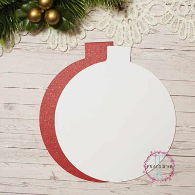 baza kartki czerwona bombka