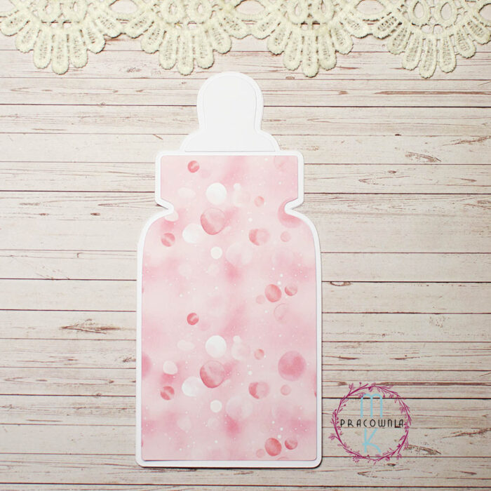 baza kartki dziecięca butelka różowa