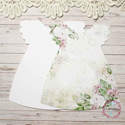 biała baza sukienki z kwiatami