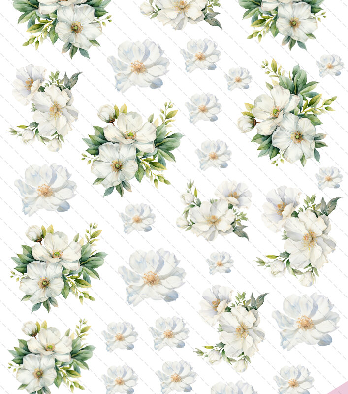 kwiaty białe 02 grafiki do wycinania