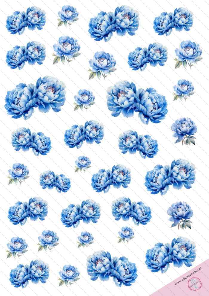 kwiaty niebieskie grafiki do wycinania