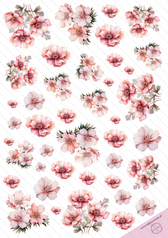 kwiaty różowe grafiki do wycinania