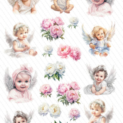 grafiki aniołki do wycinania