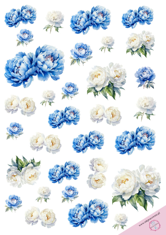 kwiaty niebieskie grafiki do wycinania