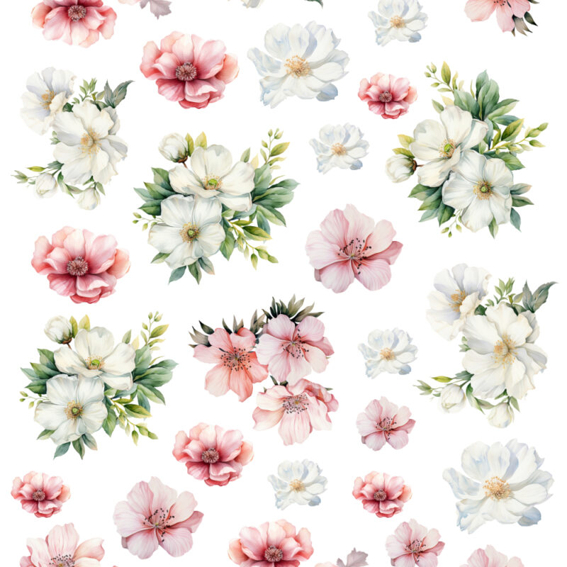 grafiki do wycinania kwiatki różowe białe