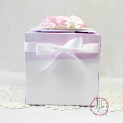 pudełko 3D na komunie różowe