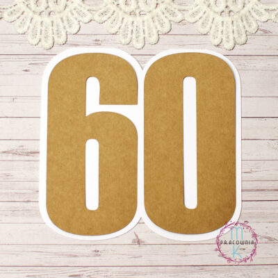 baza biała cyfra 60