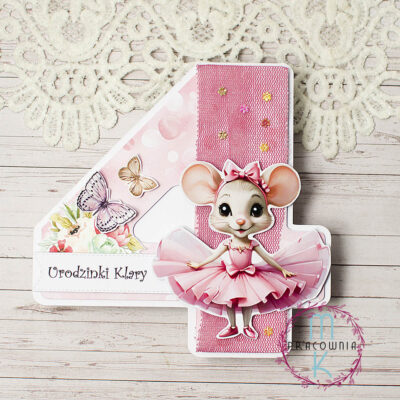 kartka na 4 urodziny z myszką