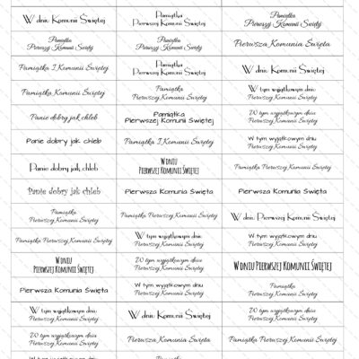napisy na komunie