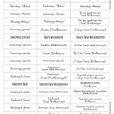 napisy wielkanoc