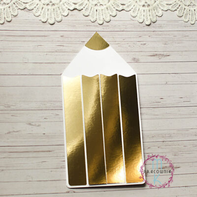 baza kartki kredka ołówek złoto