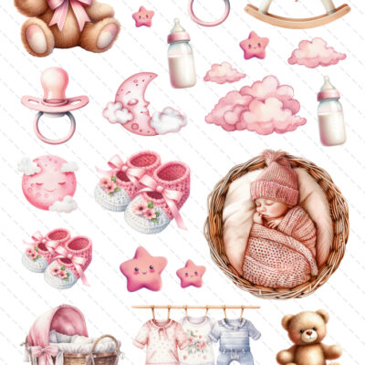 grafiki do wycinania dziecięce różowe