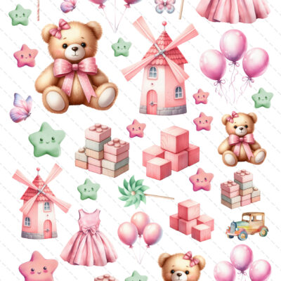 grafiki dziecięce różowe