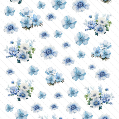 kwiaty niebieskie do wycinania