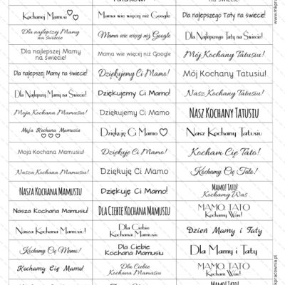 napisy na dzień mamy i taty
