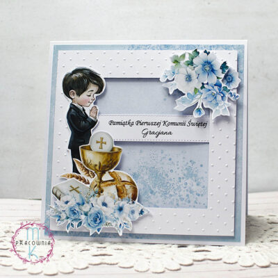 kartka komunijna dla chłopca