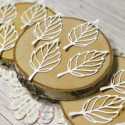 liście scrapki białe