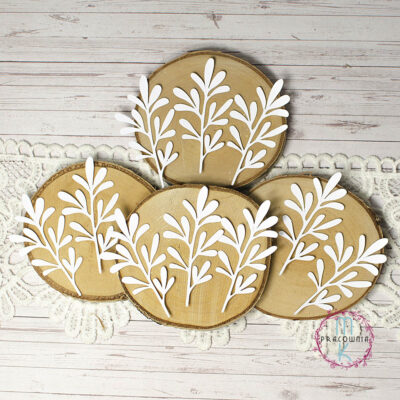 liście gałązki białe