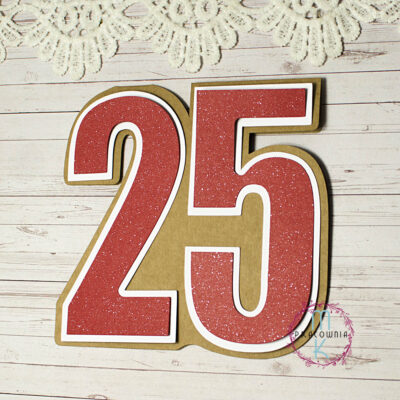 baza kartki cyfra 25 czerwona