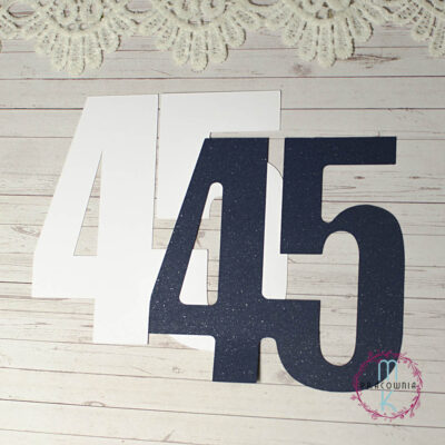 cyfra 45 duża z papieru