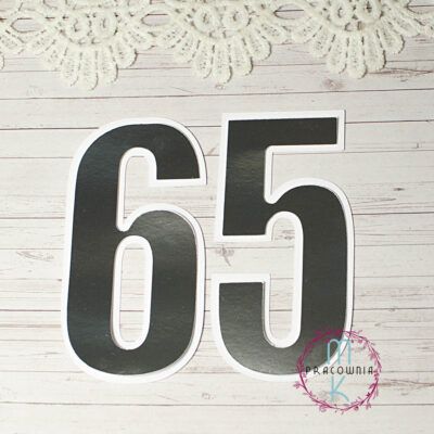 65 cyfra lustrzane srebro