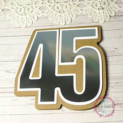 baza kartki lustrzane srebro cyfra 45