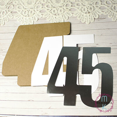 baza kartki lustrzane srebro cyfra 45