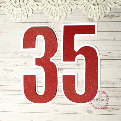 cyfra 35 duża czerwona