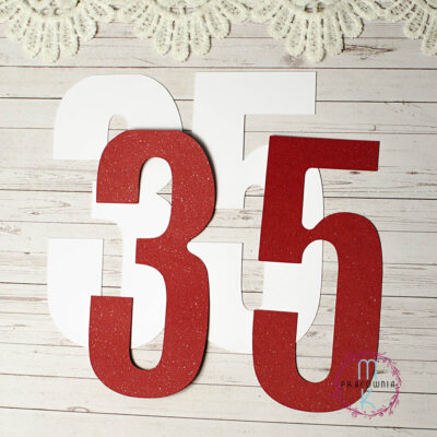 cyfra 35 czerwona duża