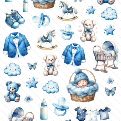 grafiki do wycinania dziecięce niebieskie