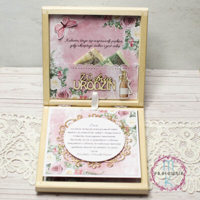 pudełko drewniane na urodziny