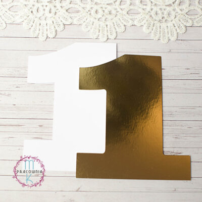 baza kartki cyfra 1 lustrzane złoto